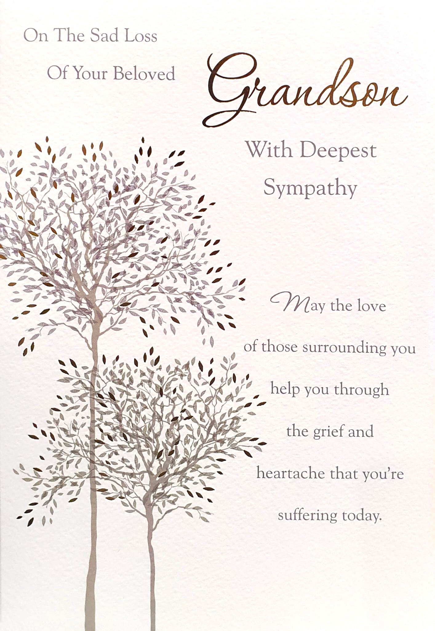 Grandson Sympathy Card - The Tree Of Remembrance