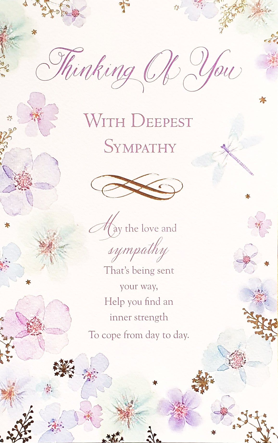 Sympathy Card - Thinking of You Floral Water Colour