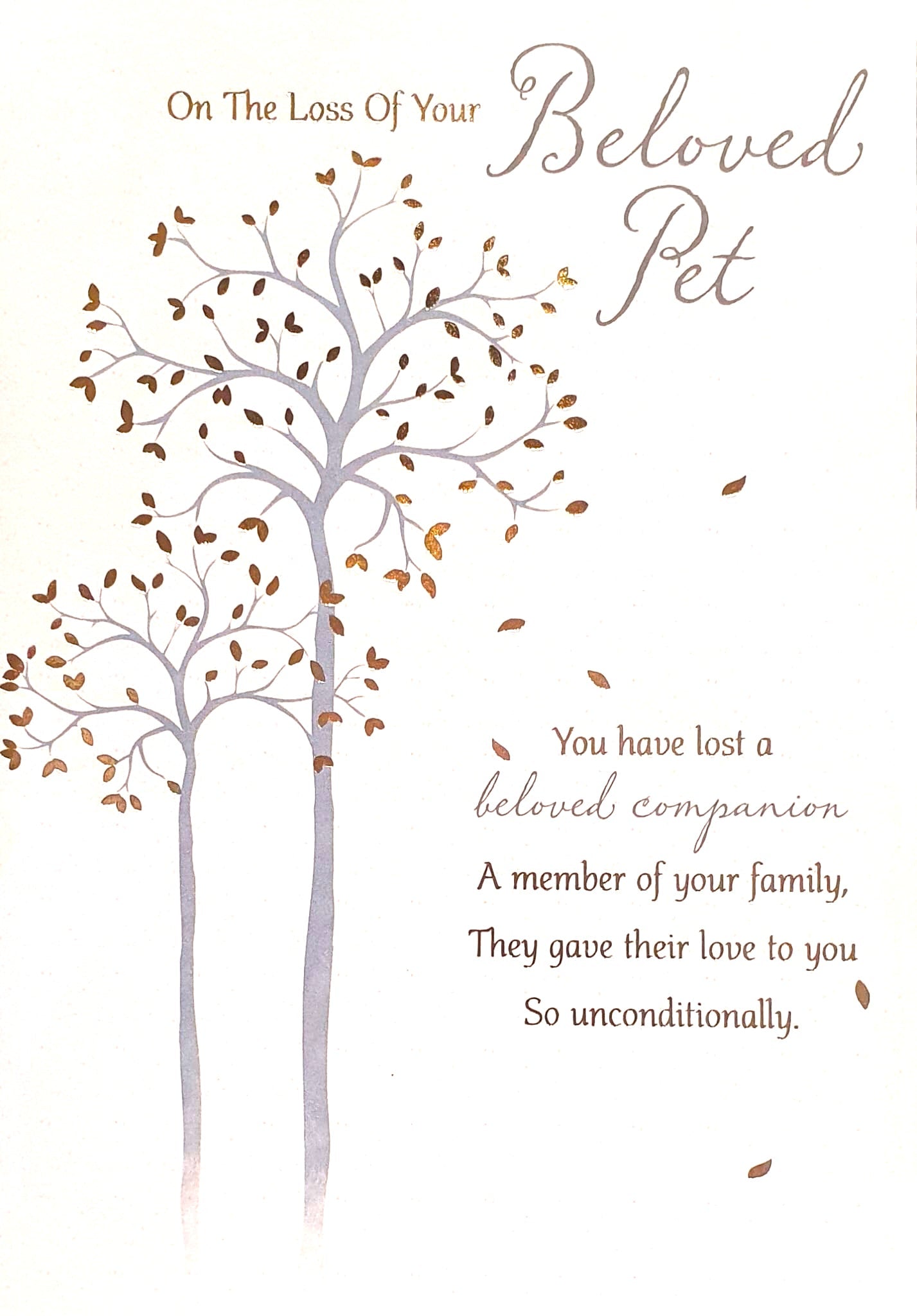 Pet Sympathy Card - The Tree Of Remembrance
