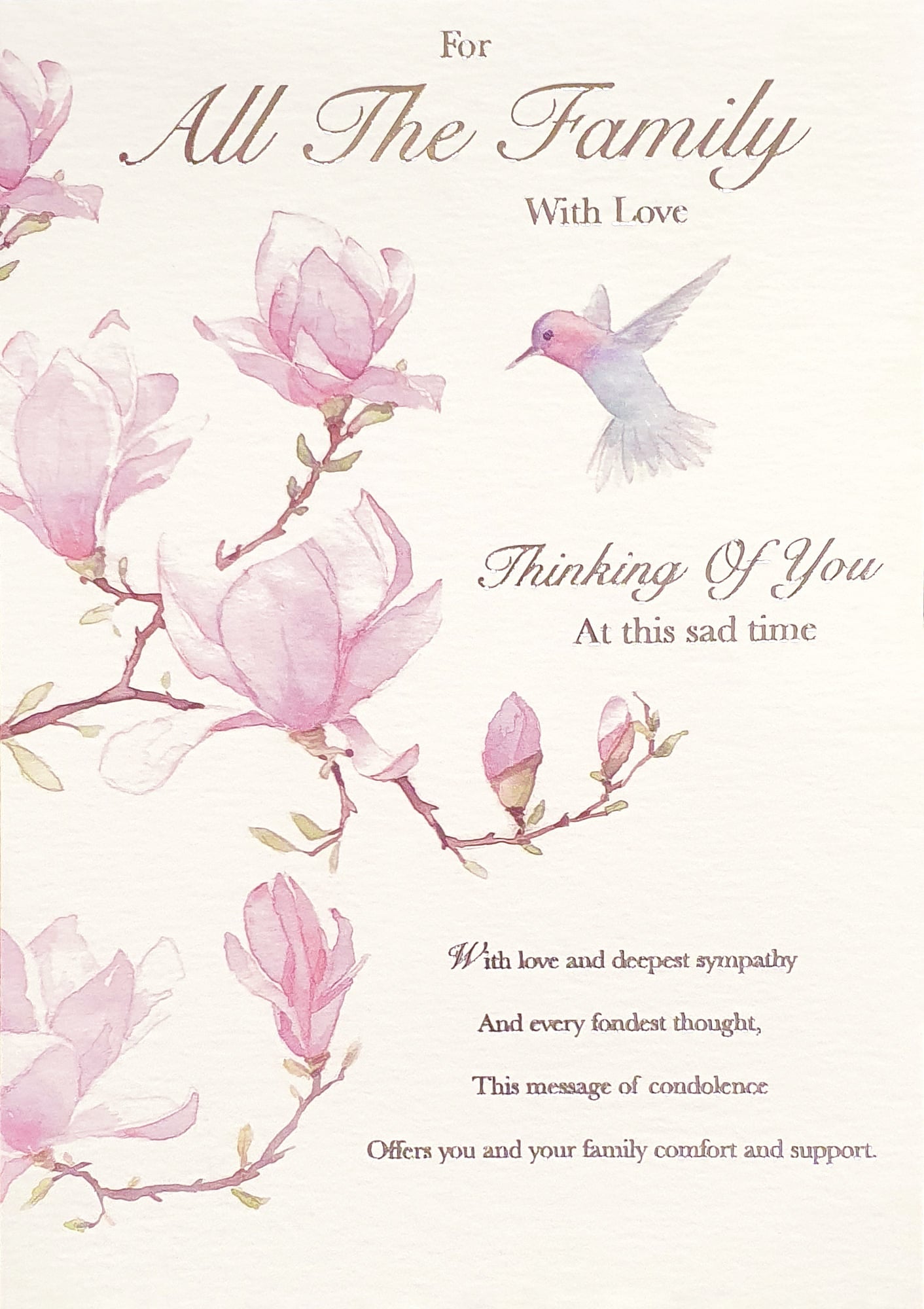 Sympathy Card - For All The Family Rose Marie Magnolia