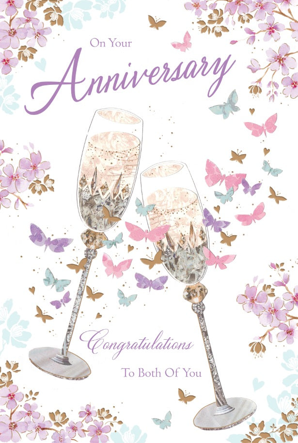 General Wedding Anniversary Card - A Champagne Toast 
