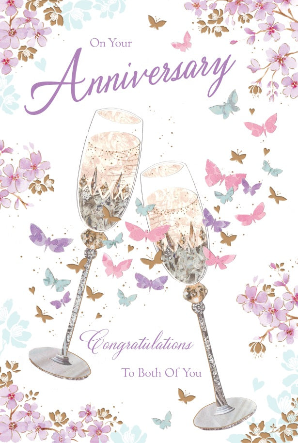 General Wedding Anniversary Card - A Champagne Toast