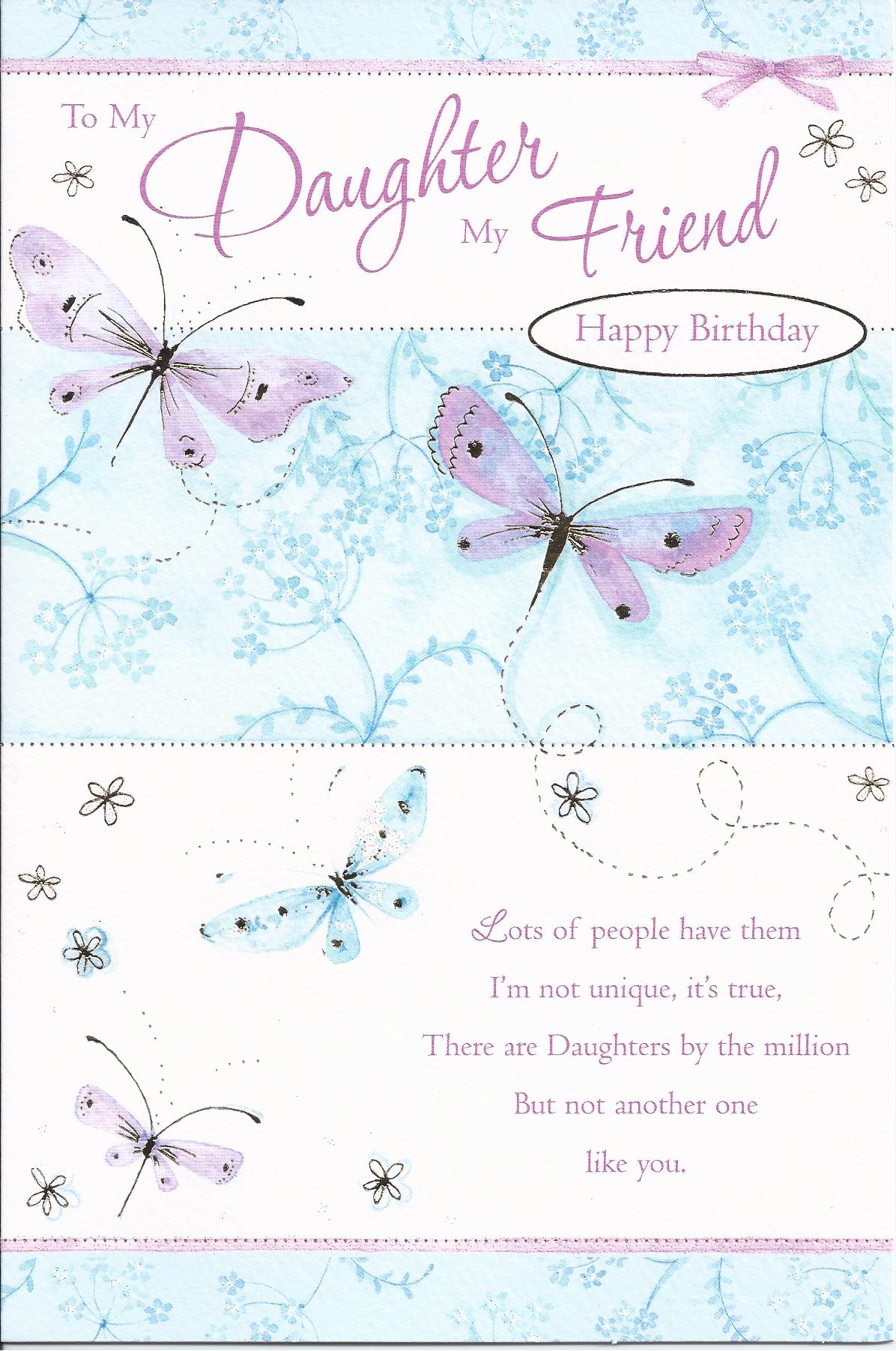 Daughter Birthday Card - Sleek And Pretty Butterflies