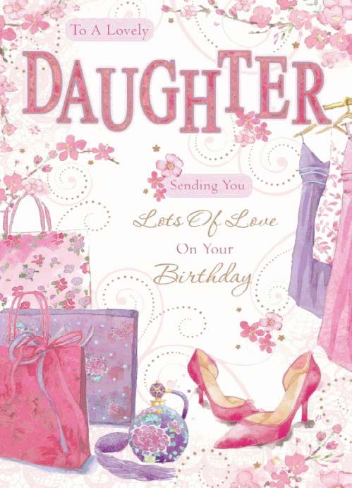 Daughter Birthday Card - Bags, Dresses, and Heels