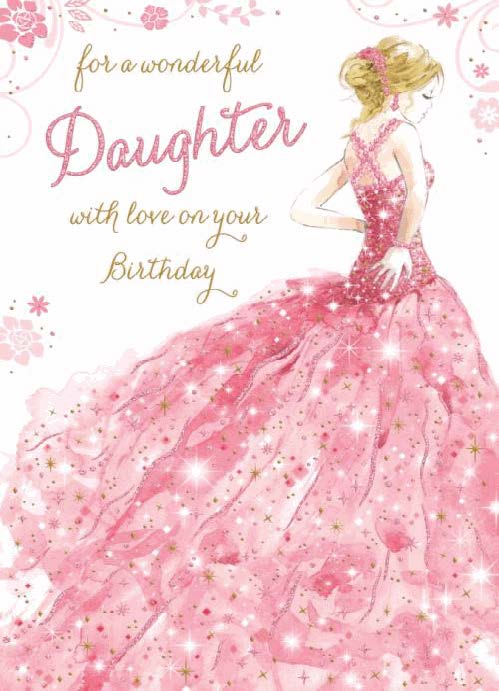 Daughter Birthday Card - Dressed Like A Princess