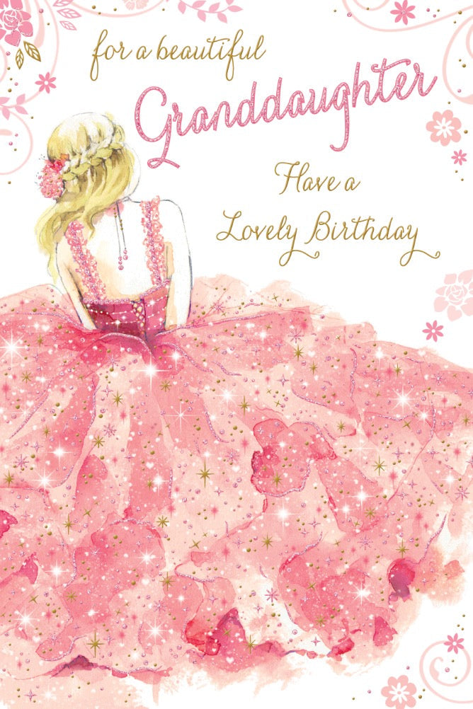 Granddaughter Birthday Card - Dressed Like A Princess