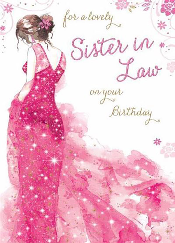 Sister-in-Law Birthday Card - The Pink Princess Dress