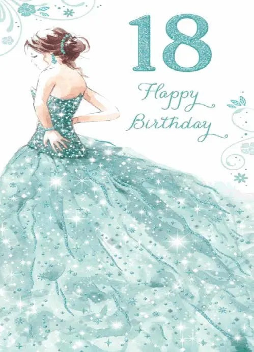 18th Birthday Card - Beautiful Ball Gown Princess In The Making