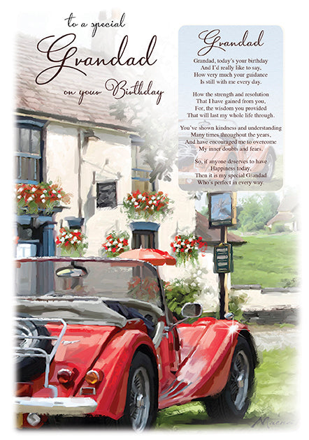 Grandad's Birthday Card - Your Guiding Light - Keepsake Card Included