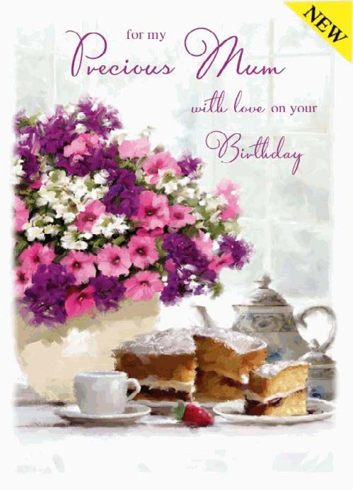 Mum Birthday Card - Tea Time Carnations