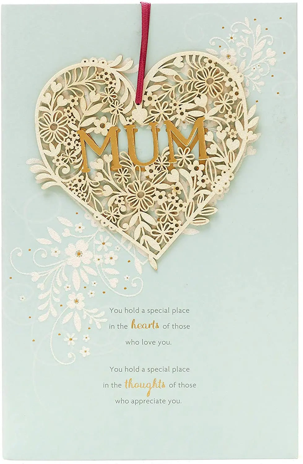 Mum Birthday Card - A Filigreed Heart Of Love - Detachable Keepsake Included