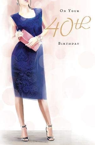 40th Birthday Card - Elegantly Dressed With A Pink Clutch Bag