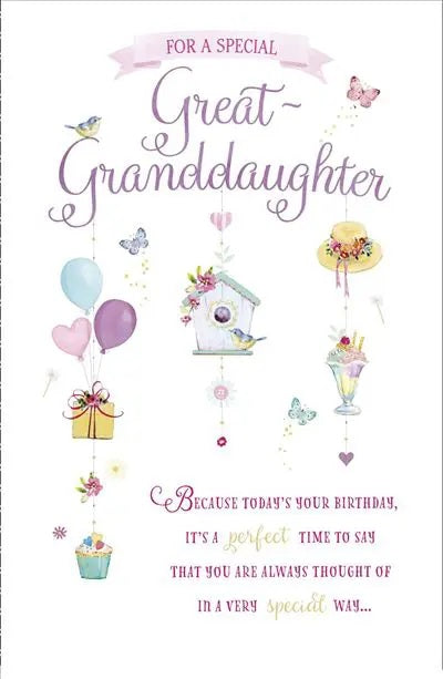 Great Granddaughter Birthday Card - Birthday Treats
