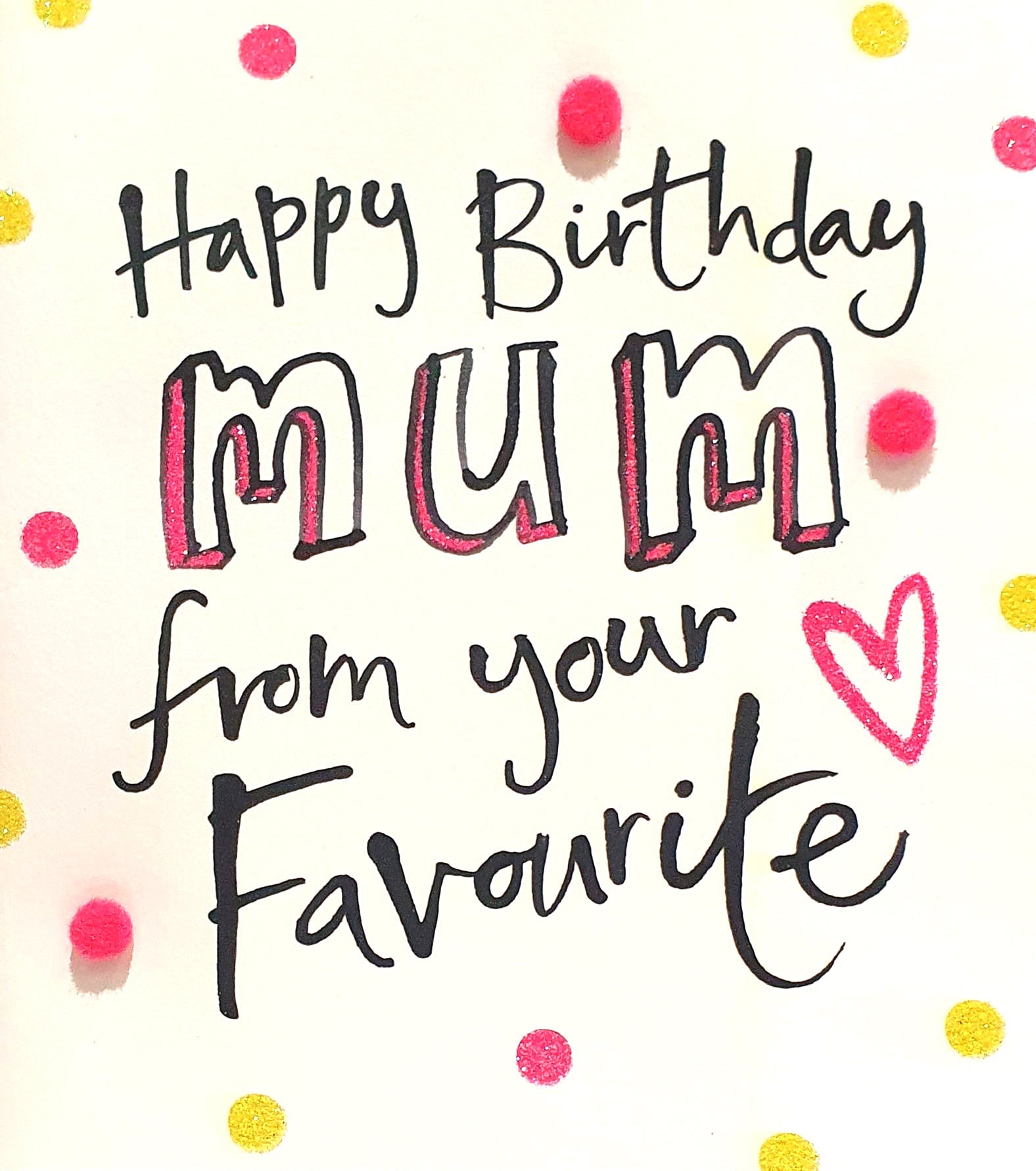 Mum Birthday Card - Funky Word Art