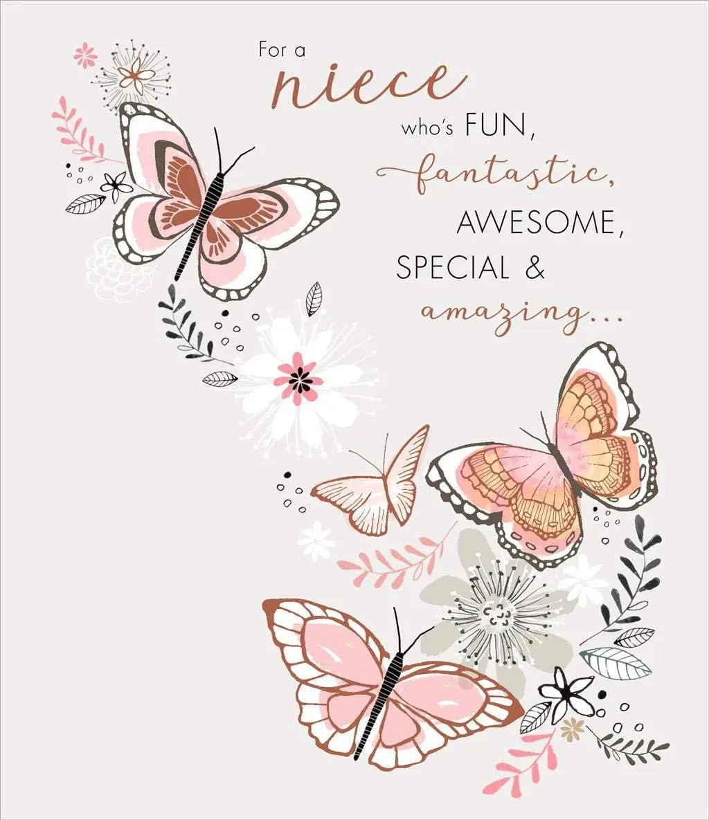 Niece Birthday Card - Kaleidoscope Of Butterflies