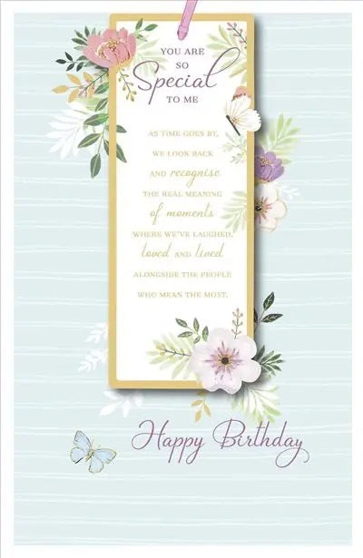 Someone Special Birthday Card - Floral Keepsake Book Mark