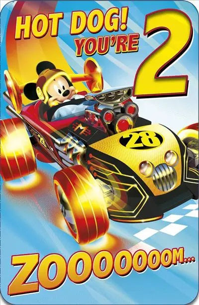 2nd Birthday Card - Mickey And The Roadster Racers