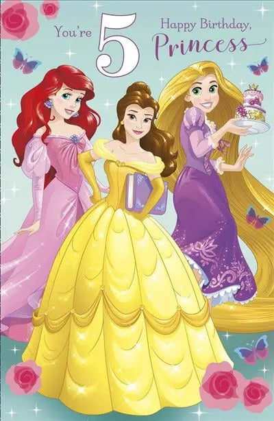 5th Birthday Card - Disney's Princesses