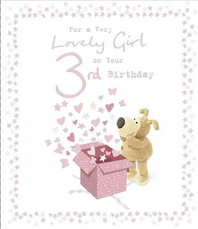 3rd Birthday Card - Boofle With Heartfelt Wishes