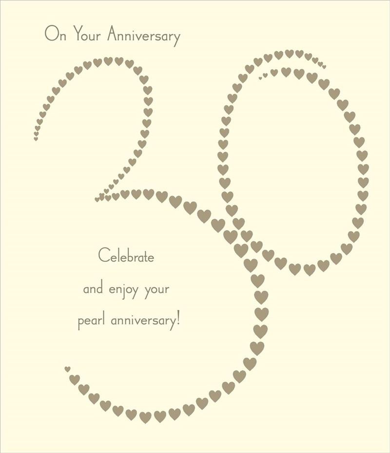 30th Wedding Anniversary Card - Heartiest Pearl Anniversary