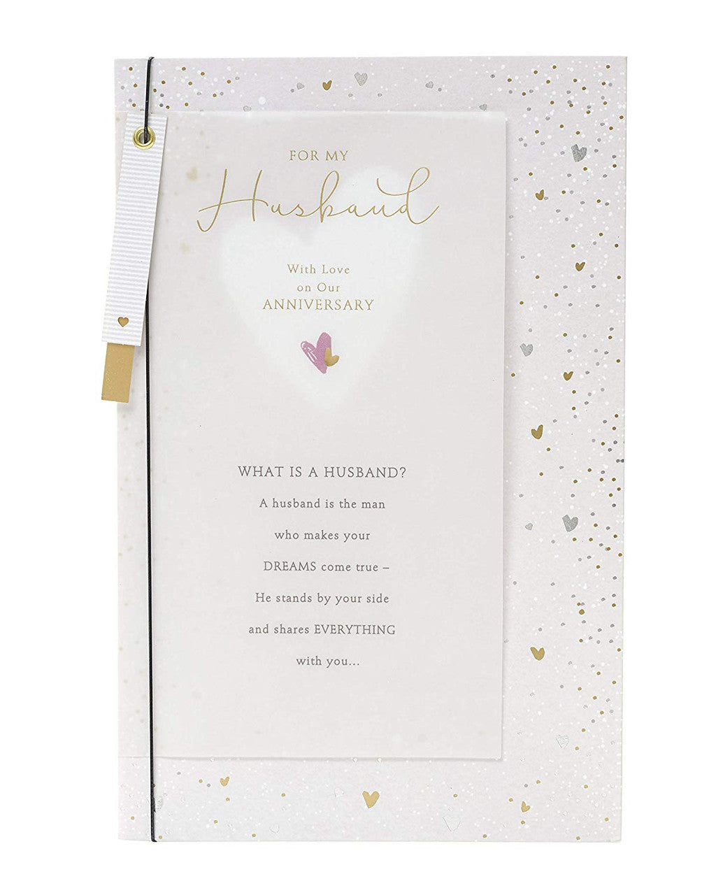 Large Husband Anniversary Card - Elegant Parchment Card With Gold Finishes