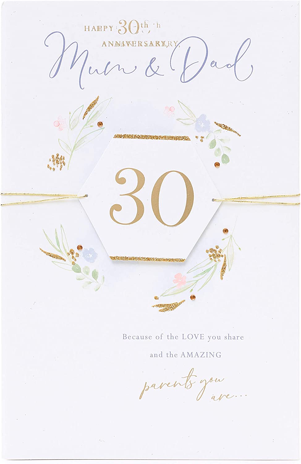 Mum and Dad 30th Wedding Anniversary Card - Celebrating Your Enduring Love and Parental Grace