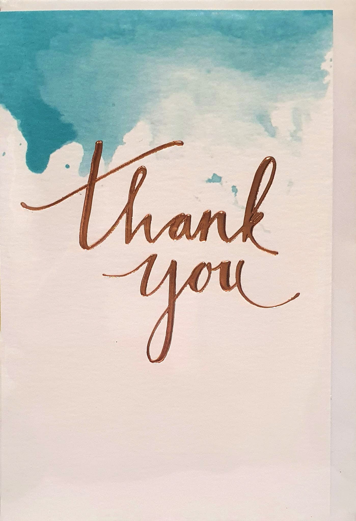Thank You Card - Calligraphy Word Art Water Colour 