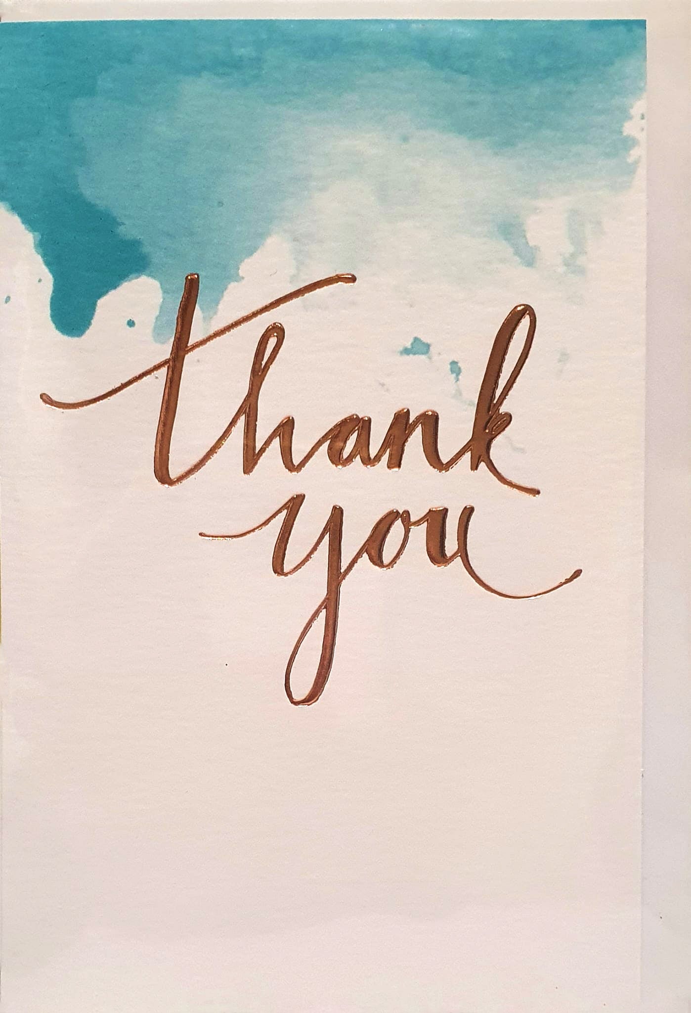 Thank You Card - Calligraphy Word Art Water Colour