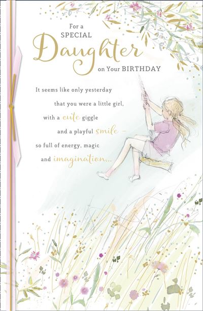 Daughter Birthday Card - Fun Time On A Swing