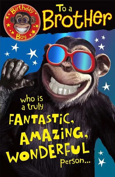 Brother Birthday Card - Amazingly Smug - Badge Included