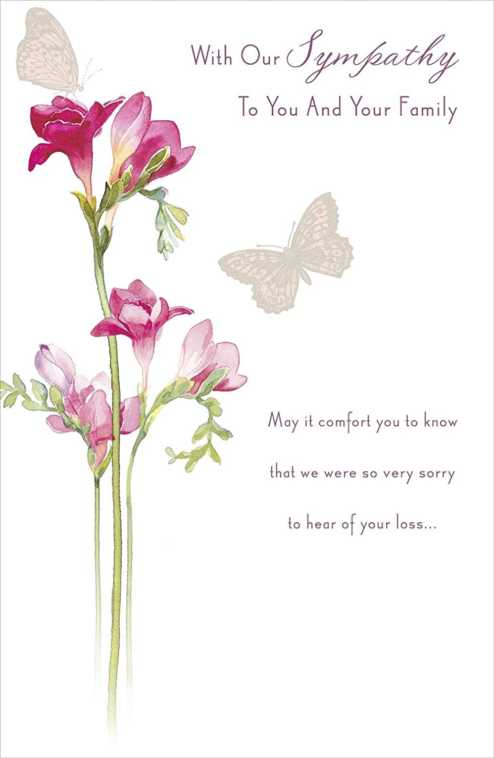 Sympathy Card - Pink Freesia