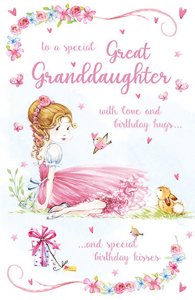 Great Granddaughter Birthday Card - Beautiful Princess