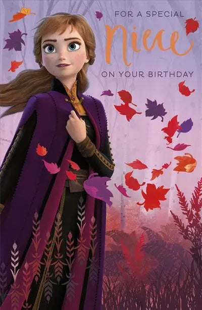 Niece Birthday Card - Anna From Frozen