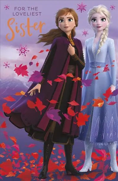 Sister Birthday Card - Elsa and Anna Frozen Card