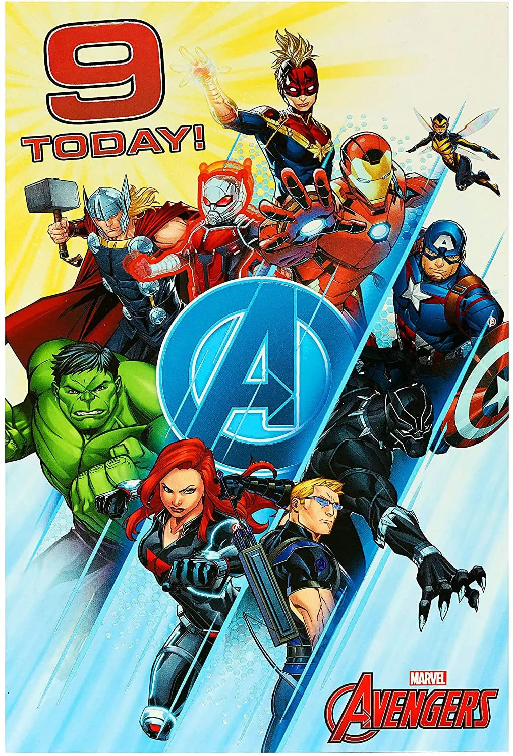 9th Birthday Card - Avengers In Action