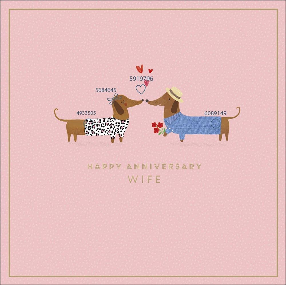 Wife Anniversary Card - Dachshund Love