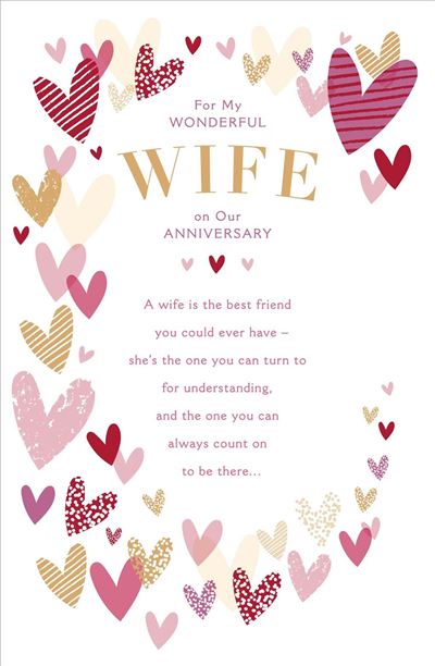 Wife Anniversary Card - My Wife To My Hearts Content