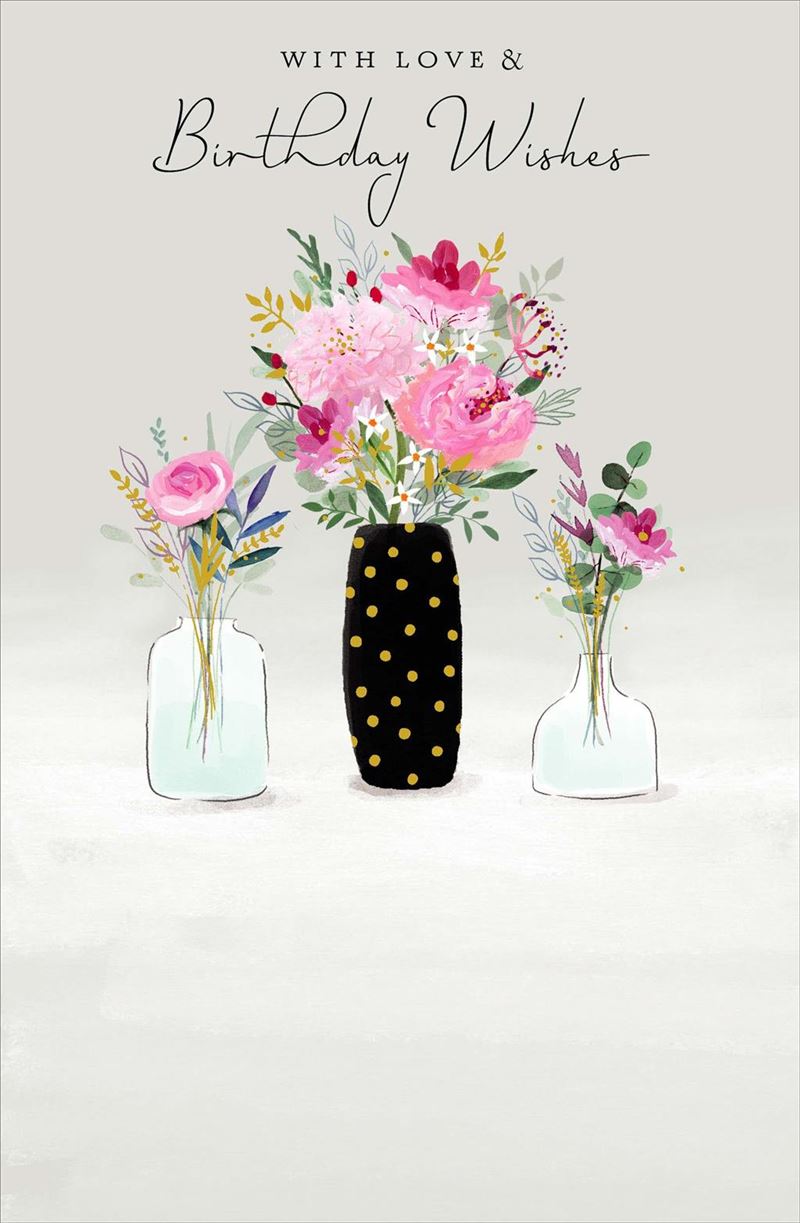 Birthday Card - Sophisticated Flower Bouquets