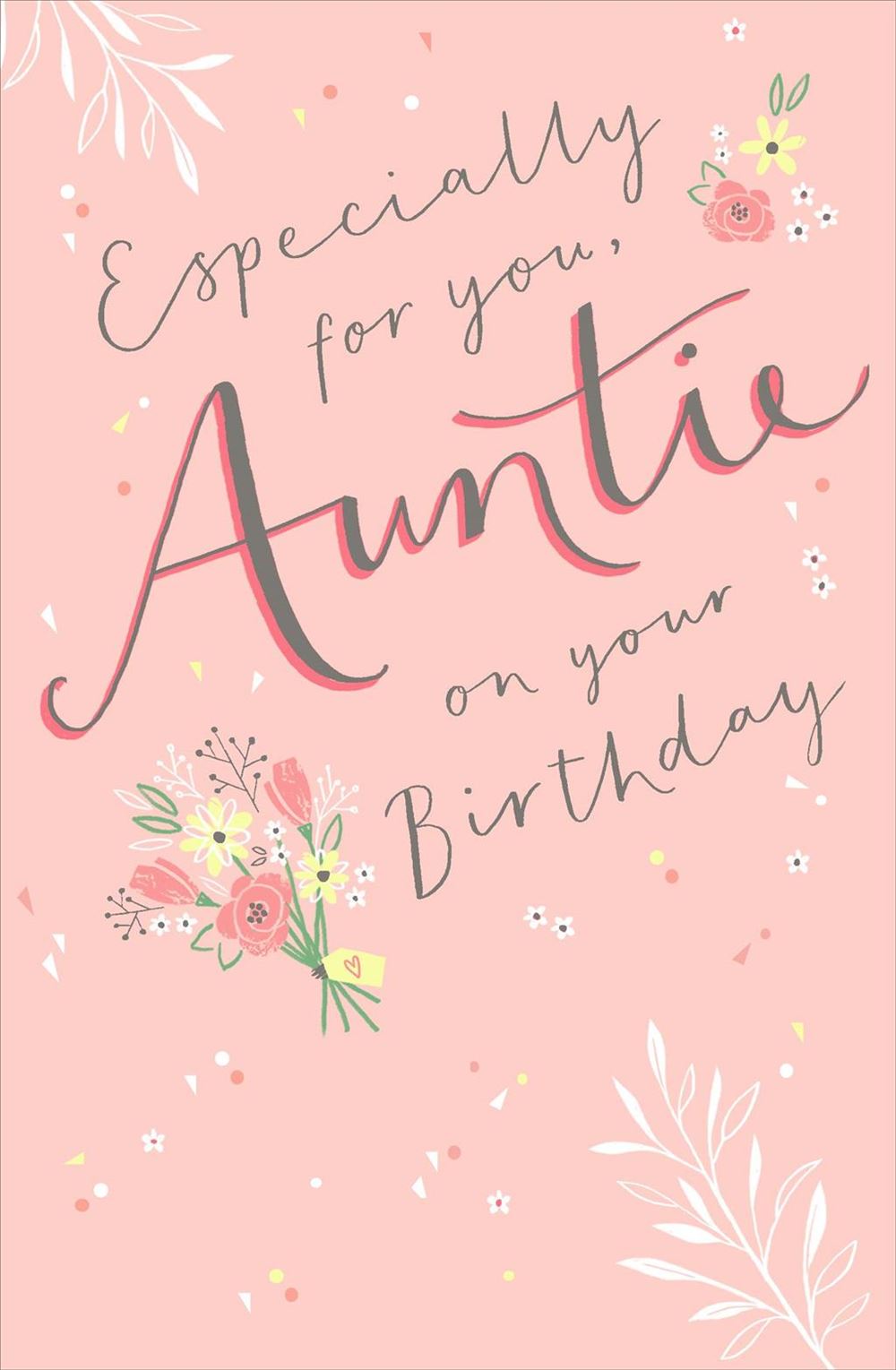 Auntie Birthday Card - Flower Bouquets
