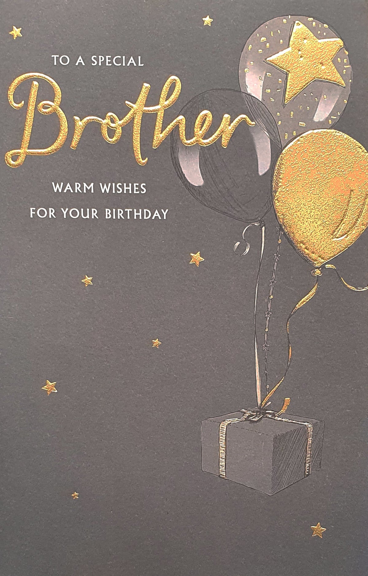 Brother Birthday Card - Striking Balloons And Stars