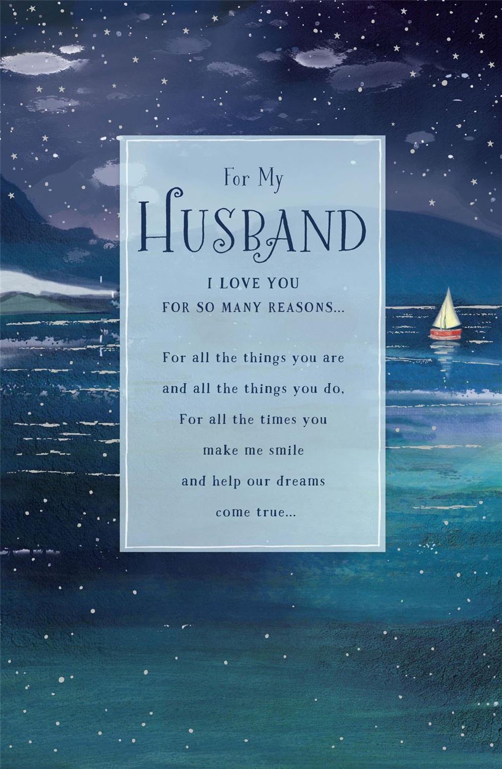 Husband Birthday Card - Sailing in the Midnight Skies