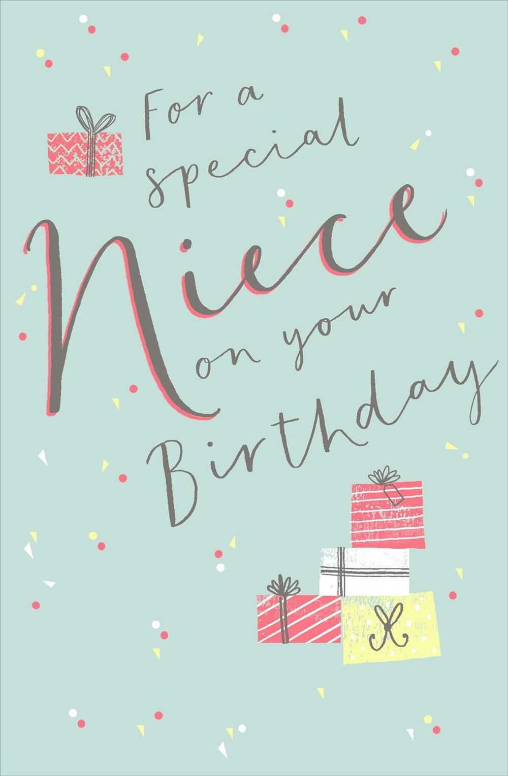 Niece Birthday Card - Polka Dots And Presents