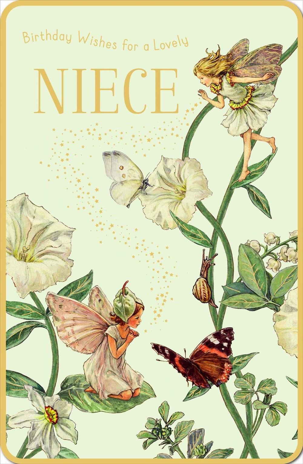 Niece Birthday Card - Flower Fairies And Butterflies