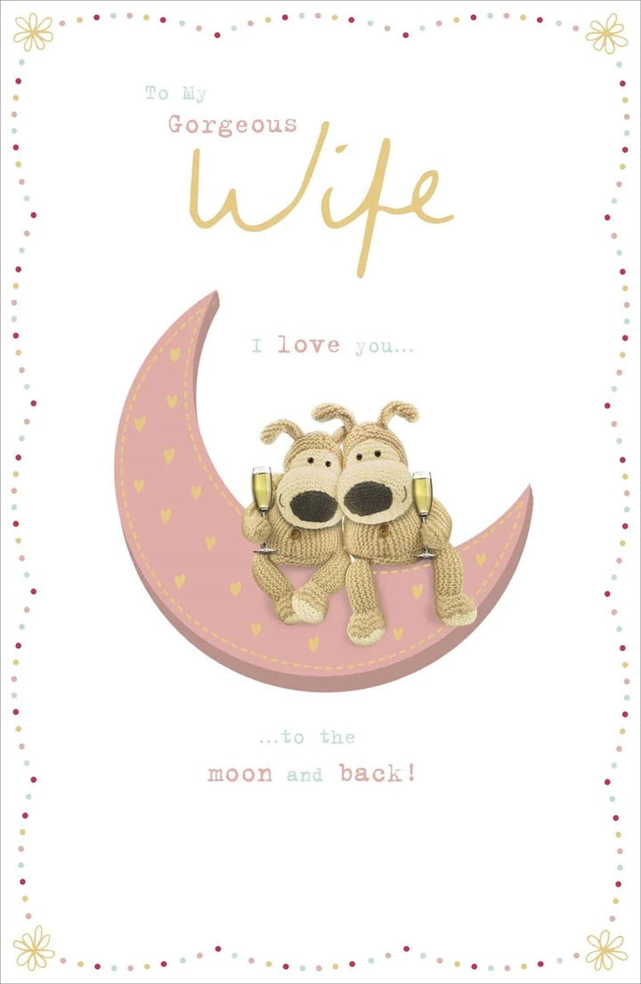 Wife Birthday Card - Boofles On The Moon