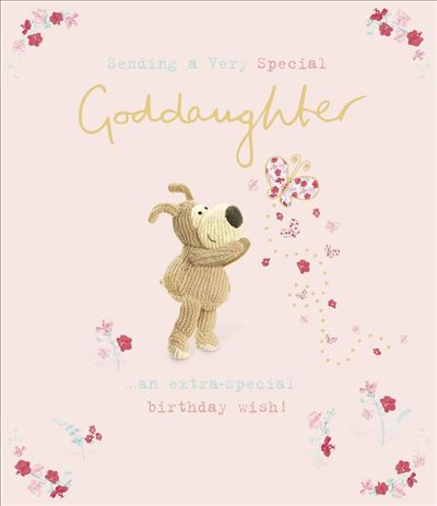 Goddaughter Birthday Card - Boofles Awestruck With Butterfly  
