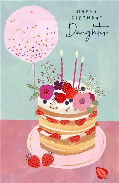 Daughter Birthday Card - Strawberry Cake And All Things Nice
