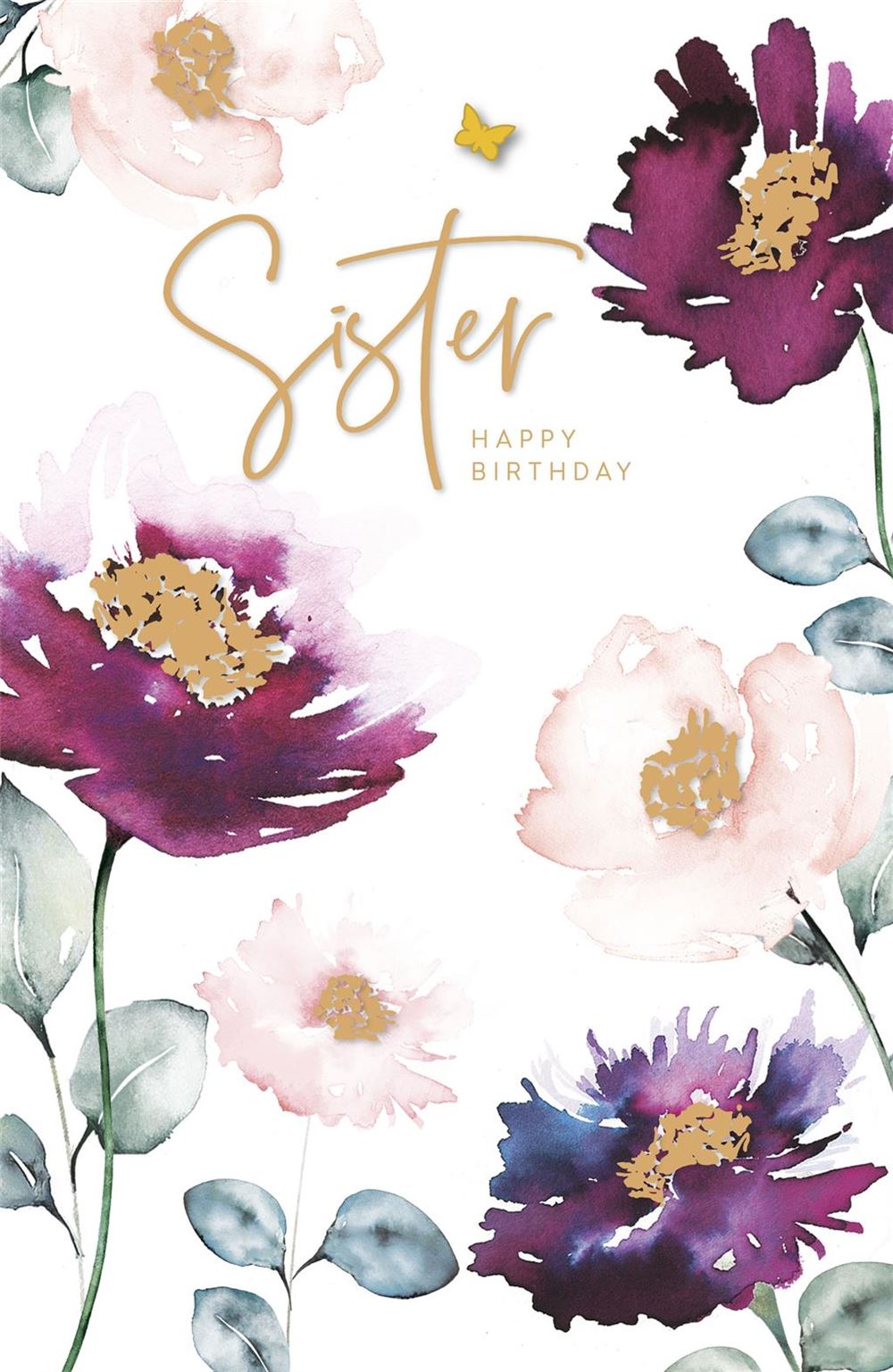 Sister Birthday Card - Striking Chrysanthemum