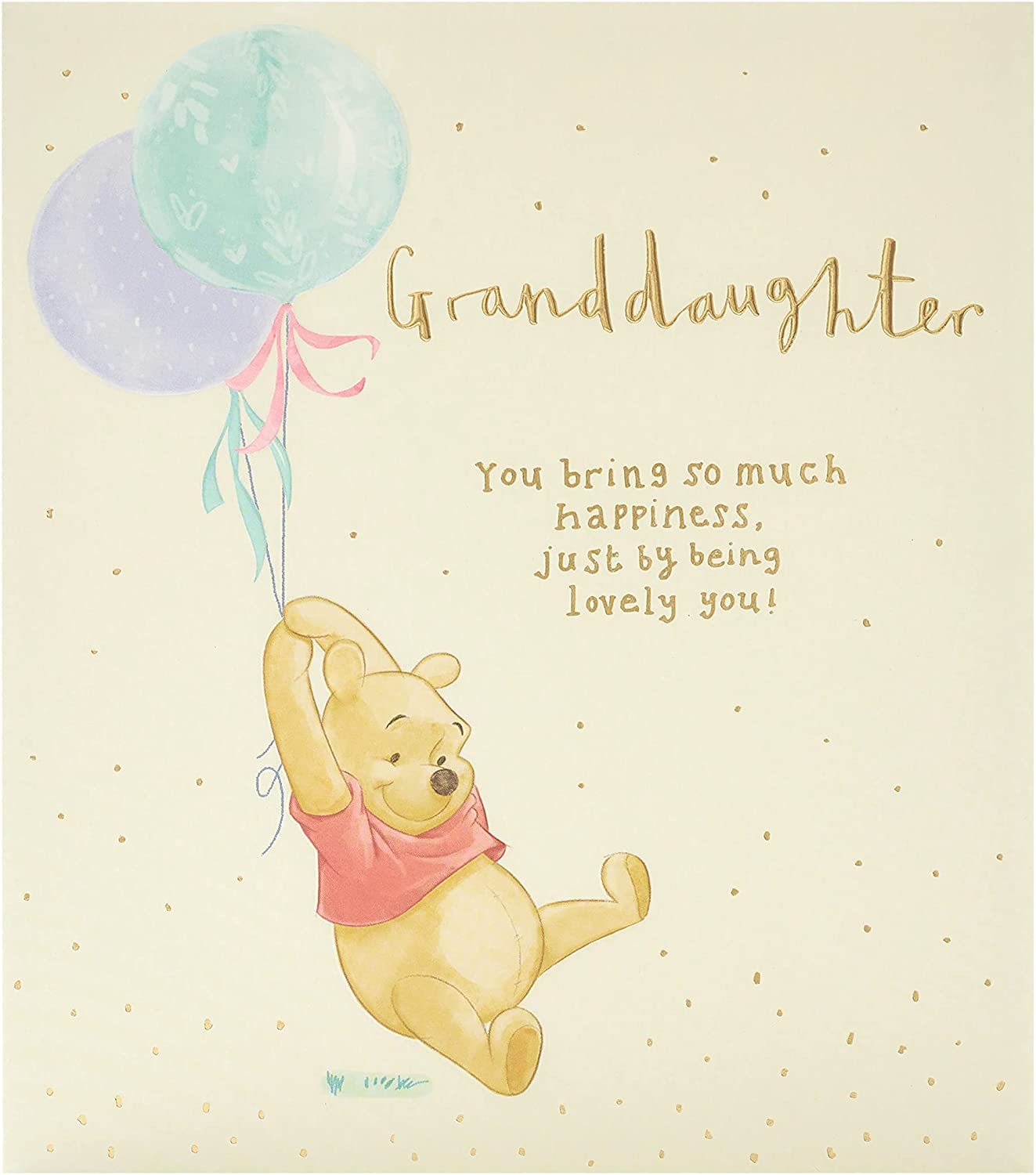 Granddaughter Birthday Card - Winnie the Pooh In Flight