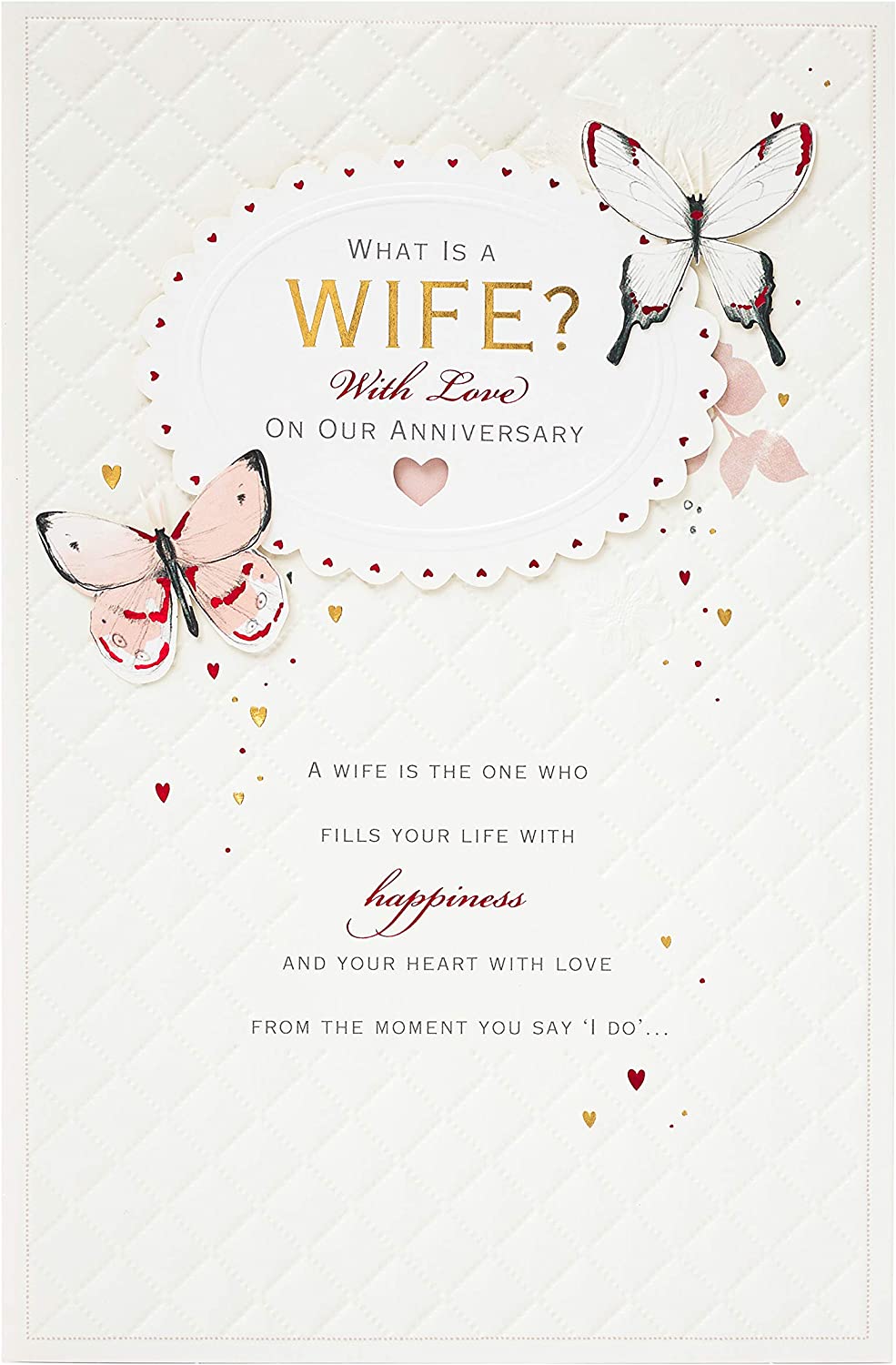 Wife Anniversary Card - Fluttering Love and Endless Gratitude