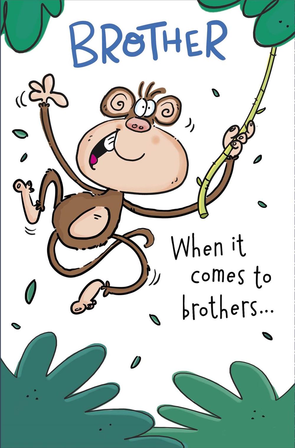 Brother Birthday Card - A Proud Swinging Monkey